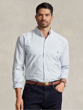 Ralph Lauren | Light Blue Striped Oxford Button-Down Shirt | XL